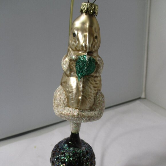 Squirrel and Acorn Glass Christmas Holiday Tree Ornament - Picture 3 of 9